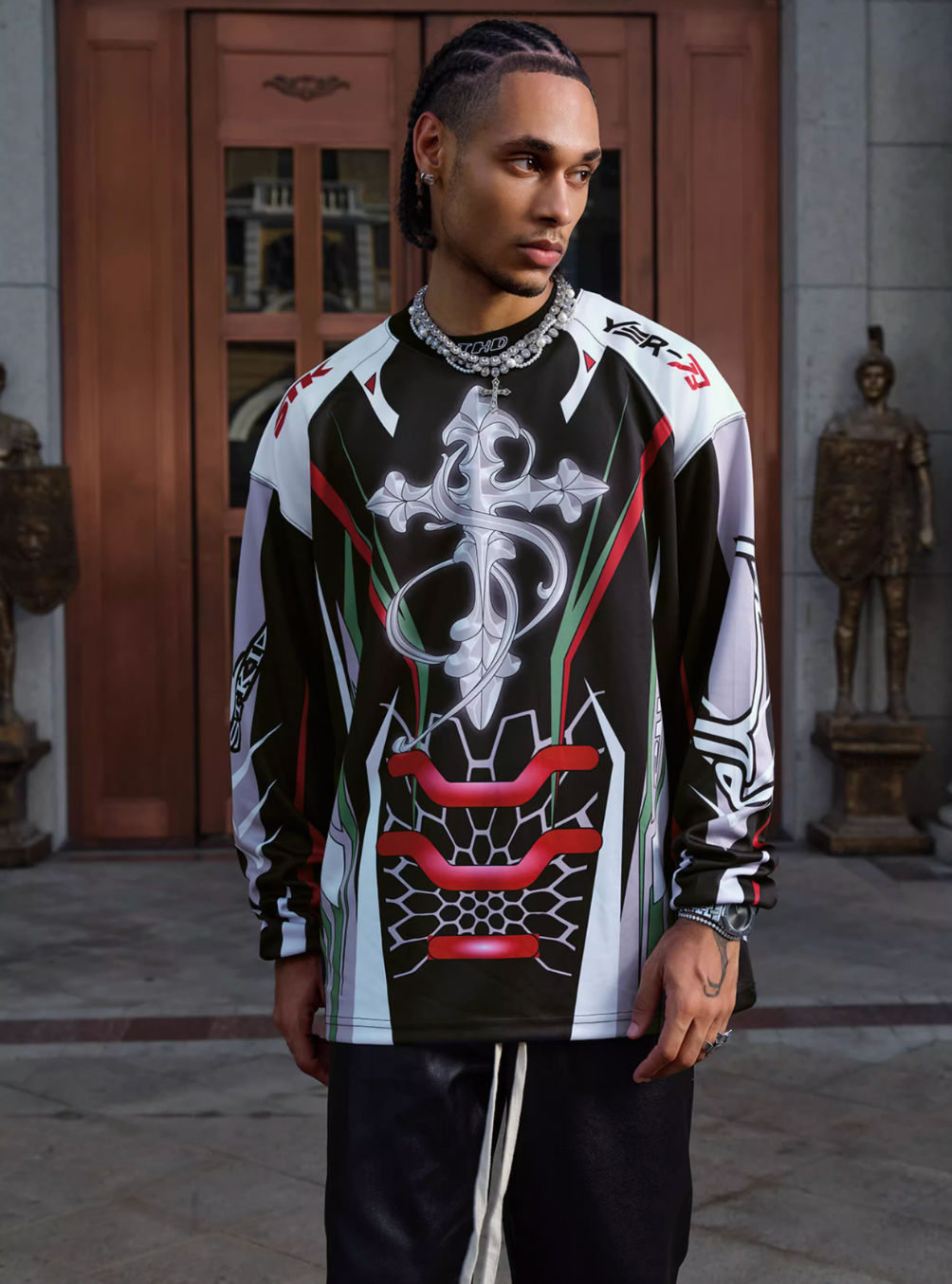 Small Town Kid Inkjet Cross Printing Long Sleeve Moto Jersey | Face 3 Face