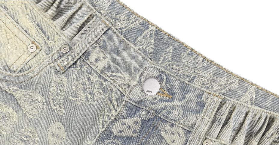 1807 Washed Paisley Hole Jeans | Face 3 Face