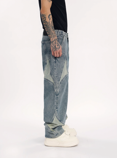 1807 Four Pointed Star Split Structure Jeans | Face 3 Face