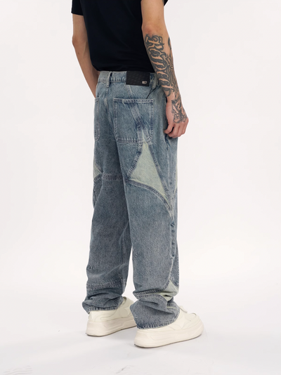 1807 Four Pointed Star Split Structure Jeans | Face 3 Face