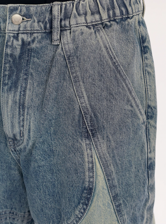 1807 Four Pointed Star Split Structure Jeans  | Face 3 Face