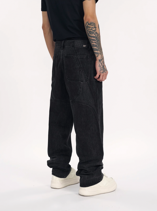 1807 Four Pointed Star Split Structure Jeans  | Face 3 Face