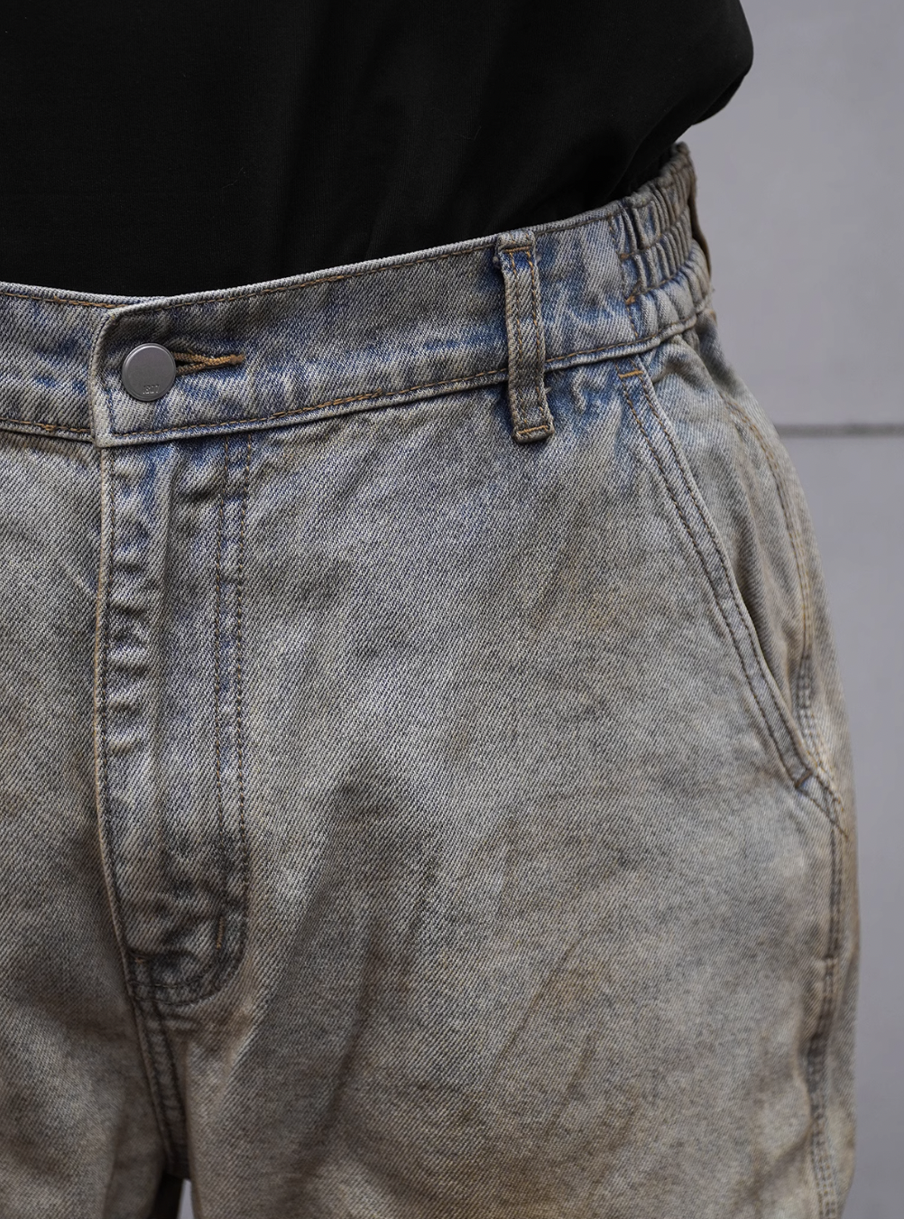 1807 Washed Yellow Spray Vintage Jeans | Face 3 Face