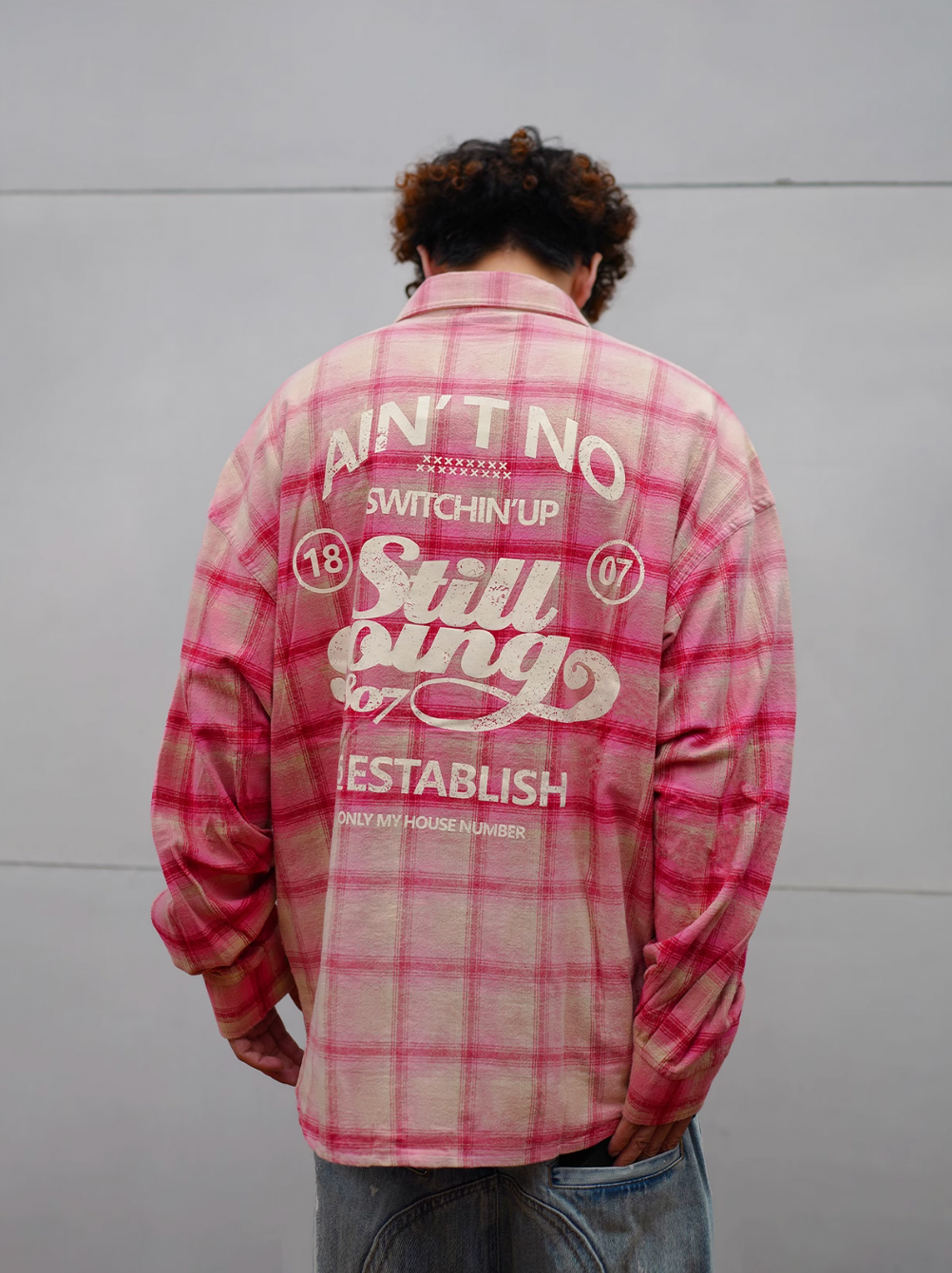 1807 Flannel Brushed Onyx Buttoned Plaid Long Sleeve Shirt  | Face 3 Face