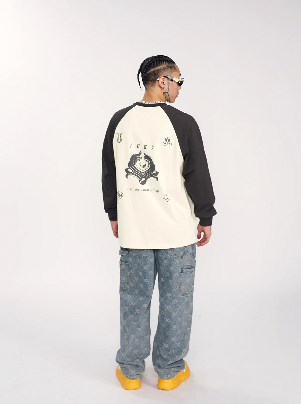 1807 Contrast Color Raglan Long Sleeve Tee  | Face 3 Face