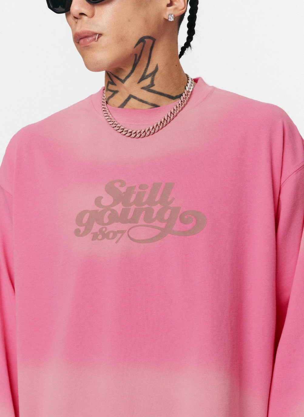 1807 STILL GOING Printed Vintage Aged Long Sleeve Tee | Face 3 Face