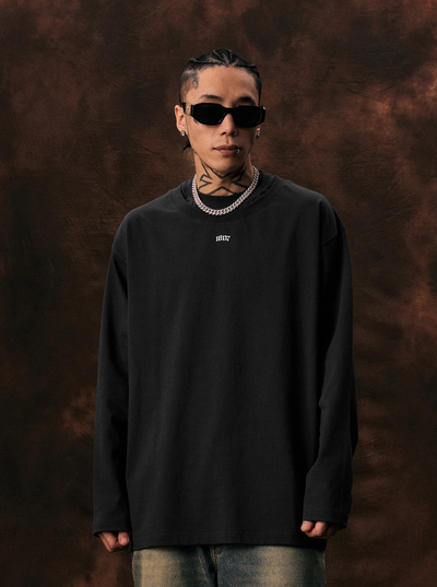 1807 Gothic Font Double Neck Long Sleeve Tee | Face 3 Face