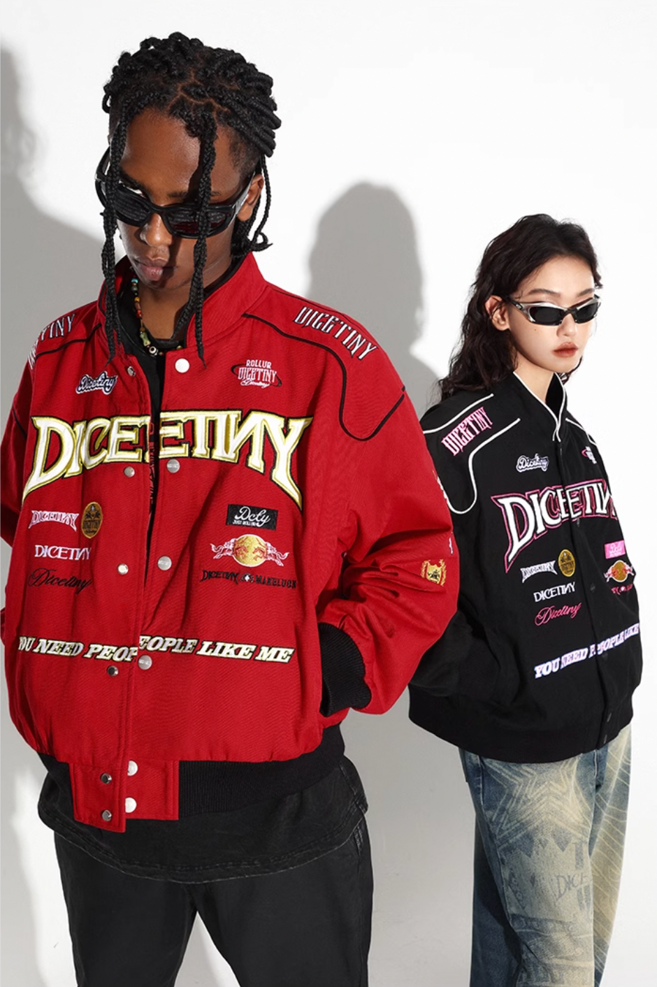 DICETINY Embroidered Racing Jacket | Face 3 Face