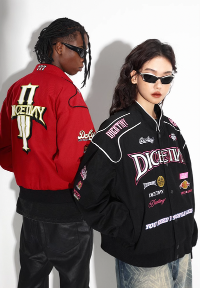 DICETINY Embroidered Racing Jacket | Face 3 Face