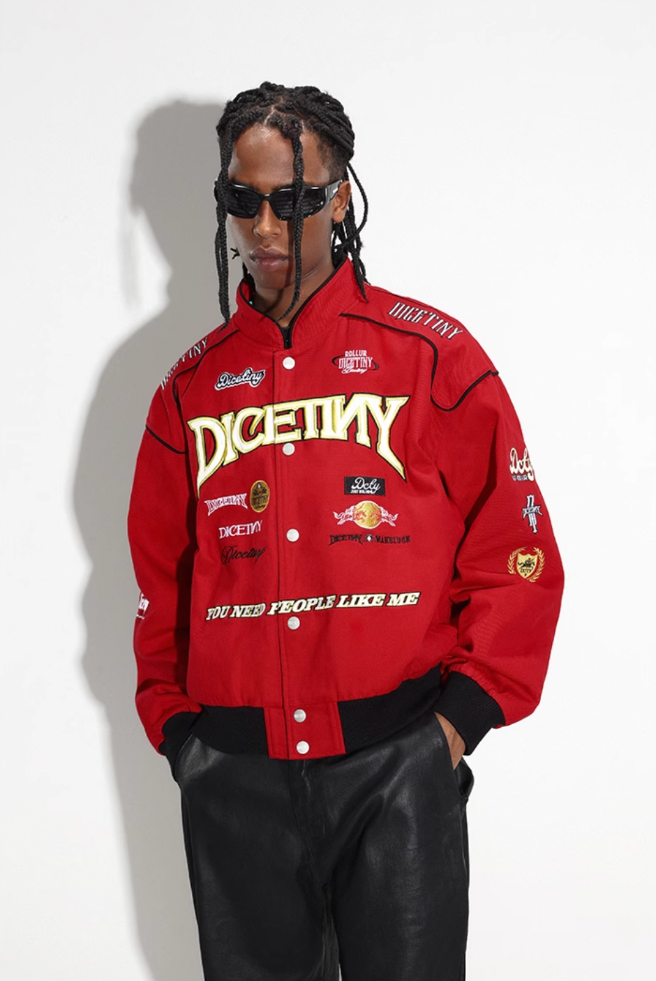 DICETINY Embroidered Racing Jacket | Face 3 Face