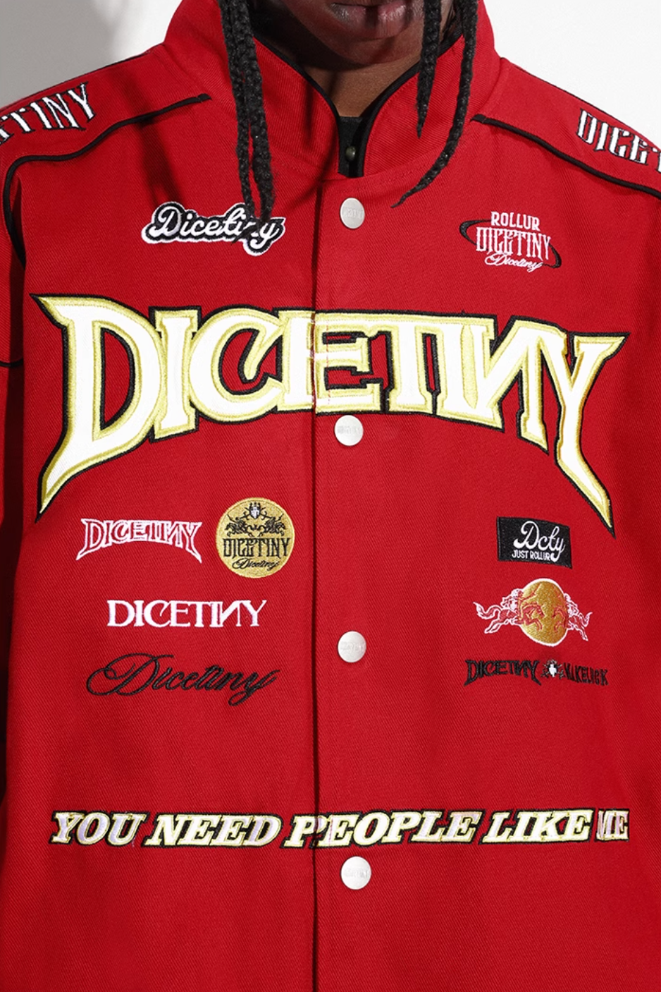 DICETINY Embroidered Racing Jacket | Face 3 Face