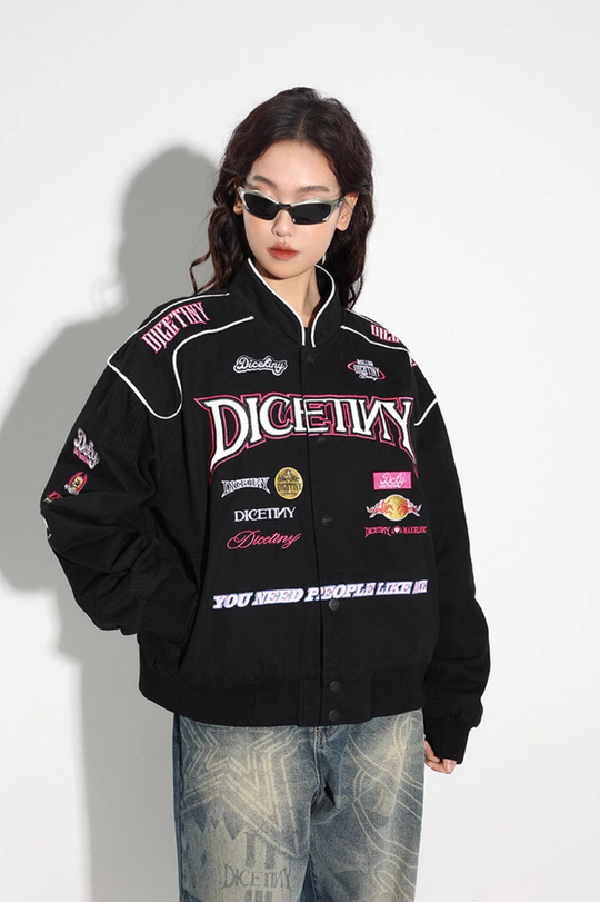 DICETINY Embroidered Racing Jacket | Face 3 Face