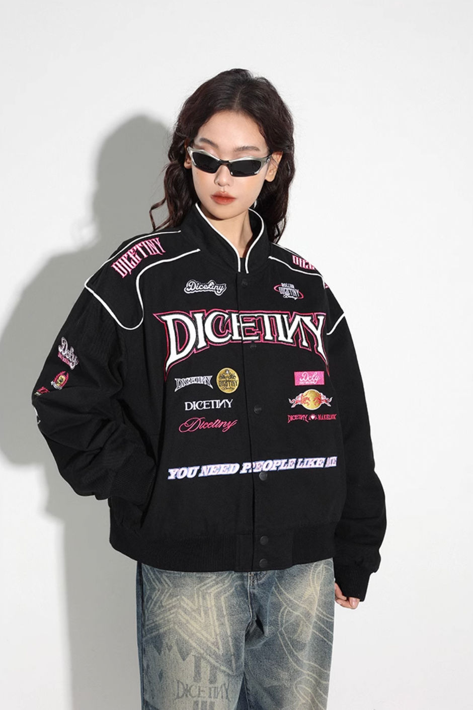 DICETINY Embroidered Racing Jacket | Face 3 Face