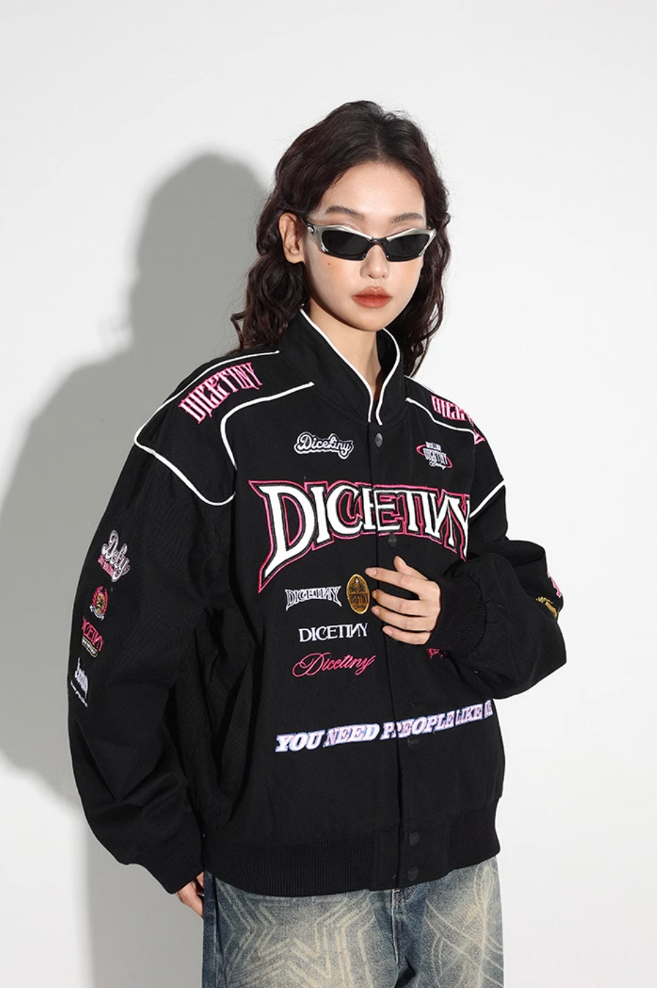 DICETINY Embroidered Racing Jacket | Face 3 Face