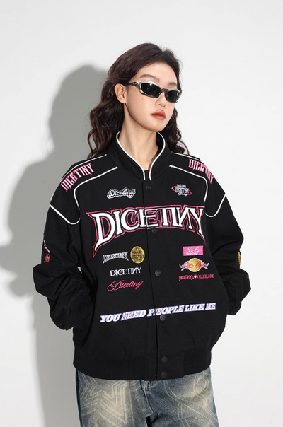 DICETINY Embroidered Racing Jacket | Face 3 Face