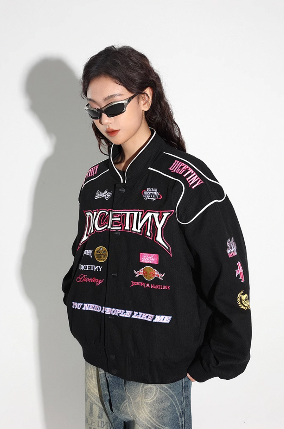 DICETINY Embroidered Racing Jacket | Face 3 Face