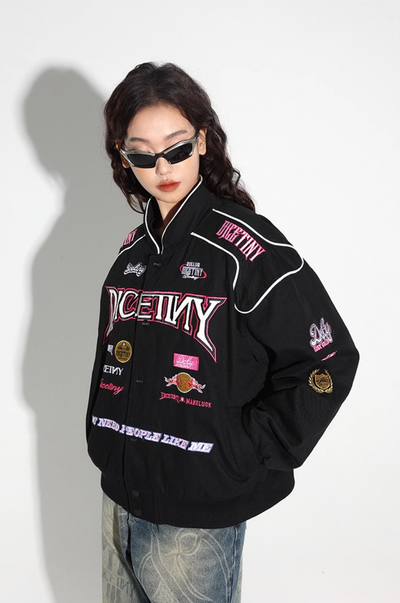 DICETINY Embroidered Racing Jacket | Face 3 Face