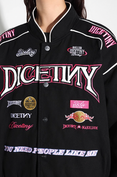 DICETINY Embroidered Racing Jacket | Face 3 Face