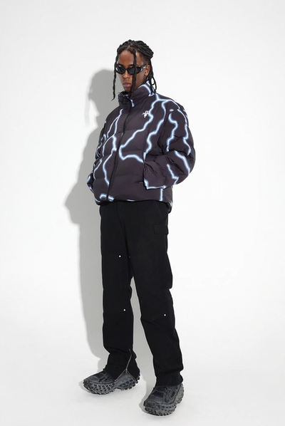 DICETINY Lightning Logo Printing Puffer Jacket | Face 3 Face