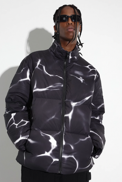 DICETINY Water Wave Pattern Down Jacket | Face 3 Face