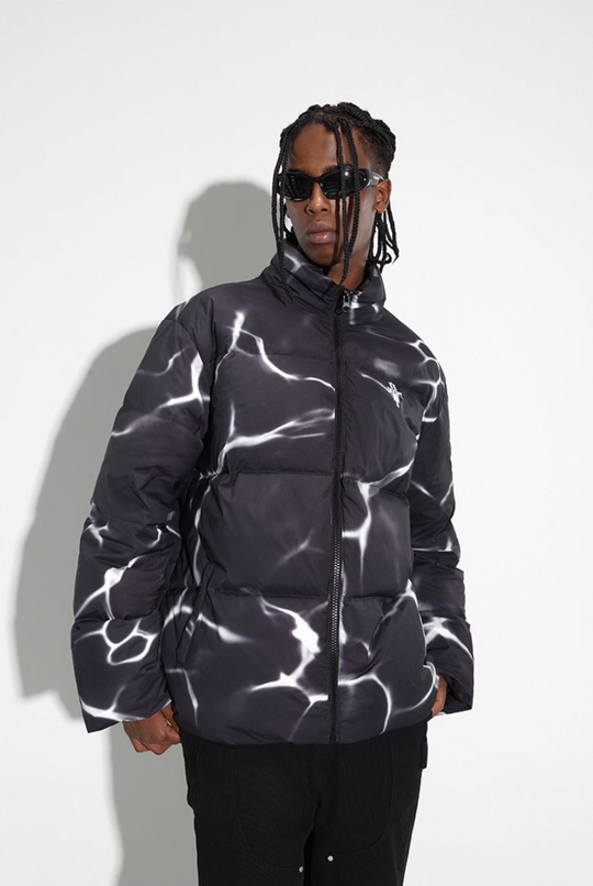 DICETINY Water Wave Pattern Down Jacket | Face 3 Face