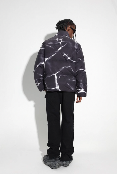 DICETINY Water Wave Pattern Down Jacket | Face 3 Face