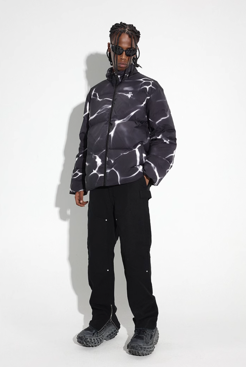 DICETINY Water Wave Pattern Down Jacket | Face 3 Face