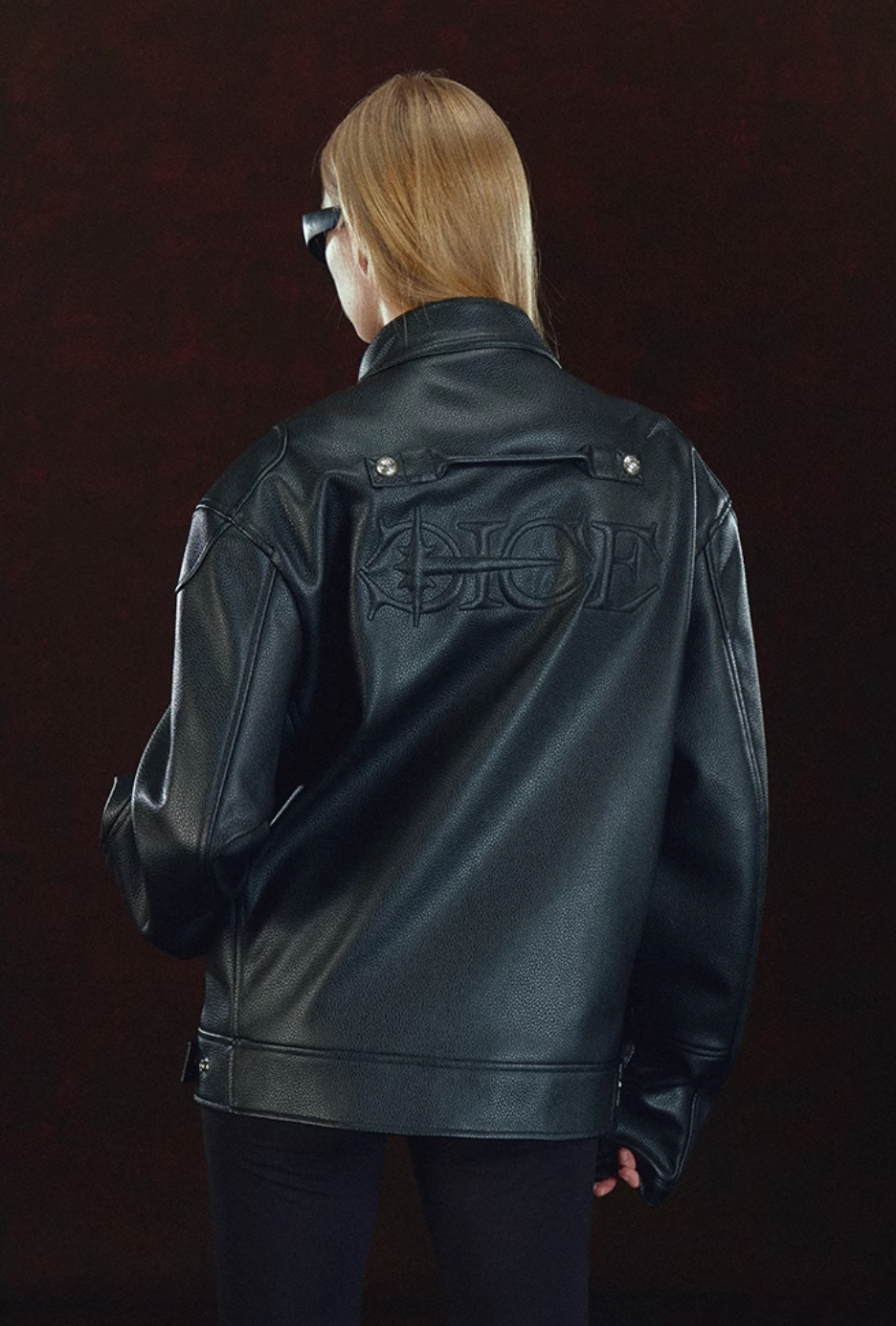 DICETINY Metal Logo Racing Leather Jacket | Face 3 Face