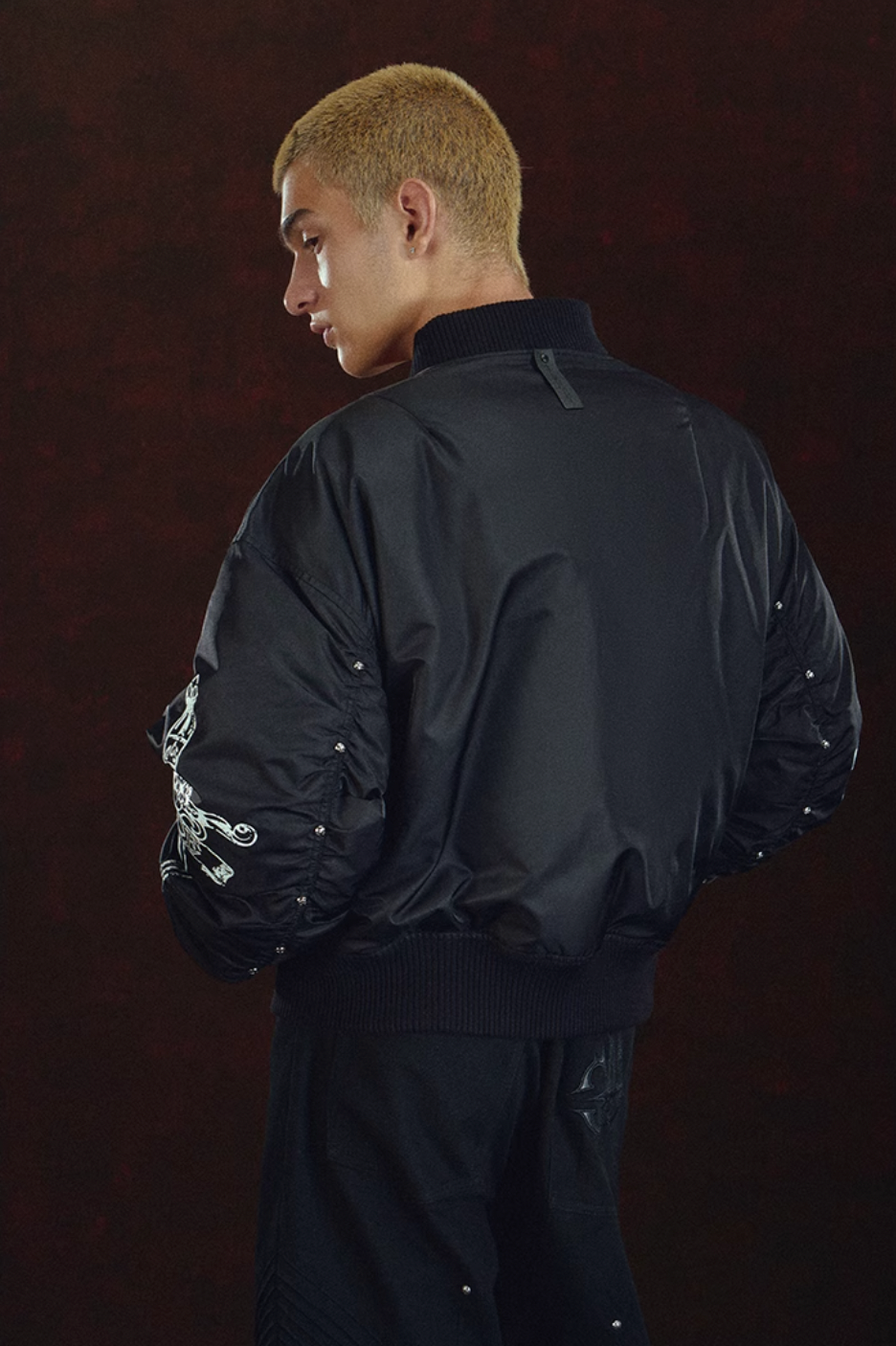 DICETINY Metal Logo Studs MA-1 Bomber Jacket | Face 3 Face