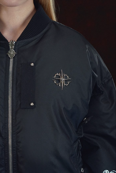 DICETINY Metal Logo Studs MA-1 Bomber Jacket | Face 3 Face