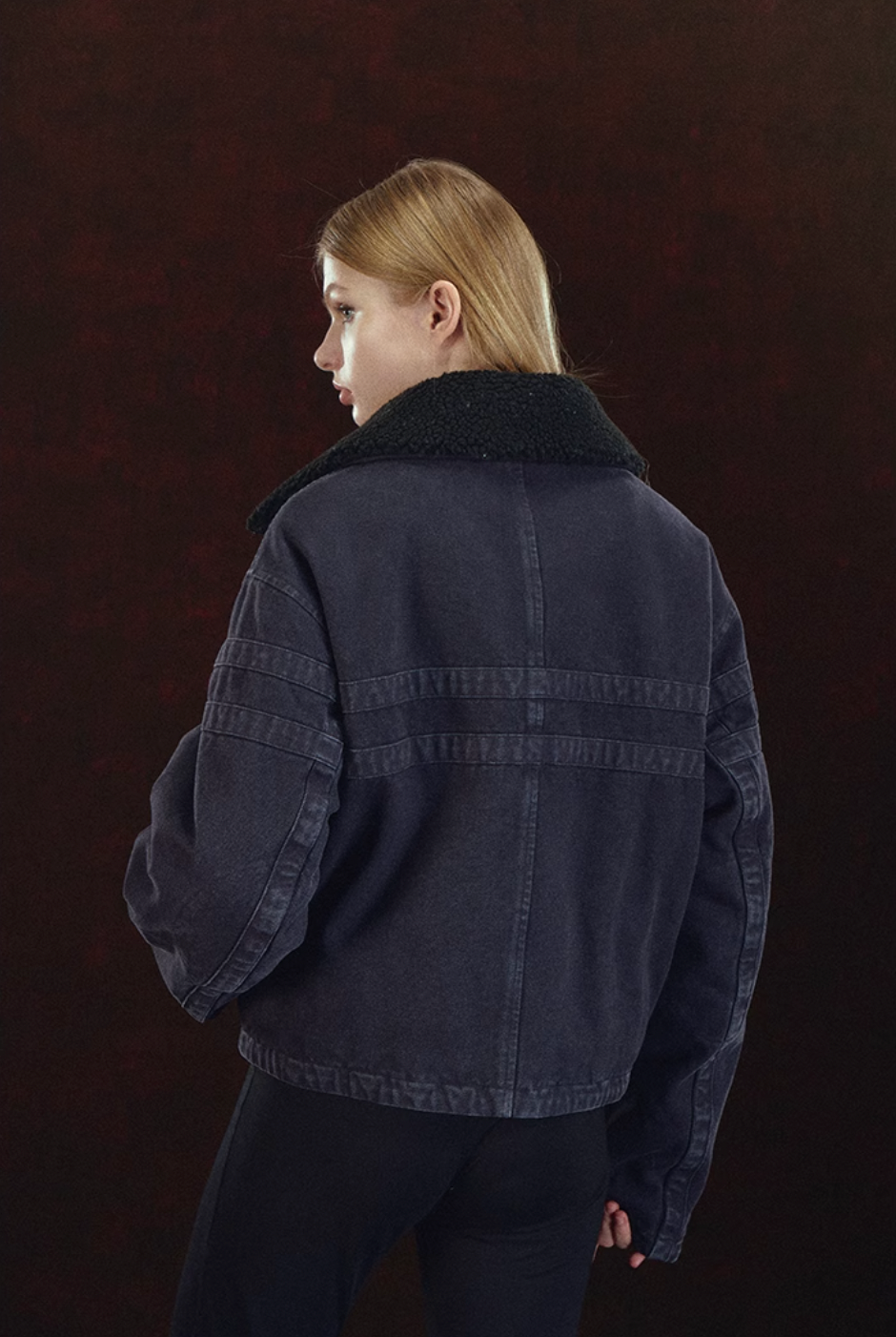 DICETINY Washed Detachable Sherpa Collar Work Jacket | Face 3 Face