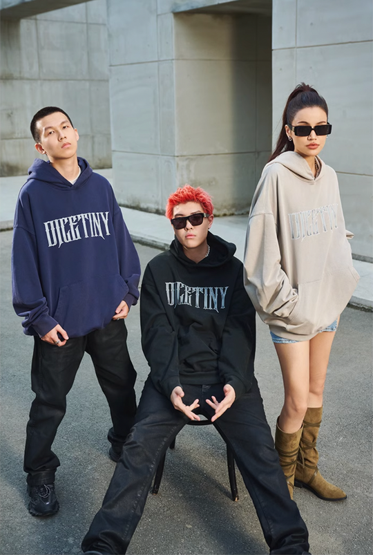 DICETINY Metal Font Logo Washed Hoodie | Face 3 Face