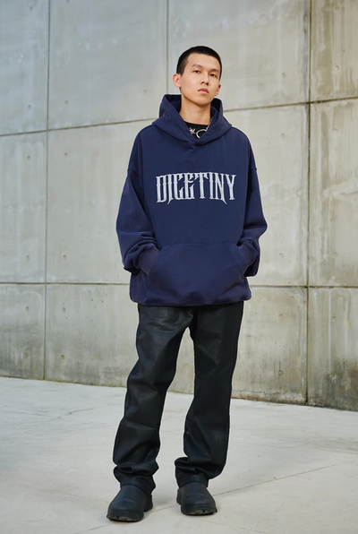 DICETINY Metal Font Logo Washed Hoodie | Face 3 Face