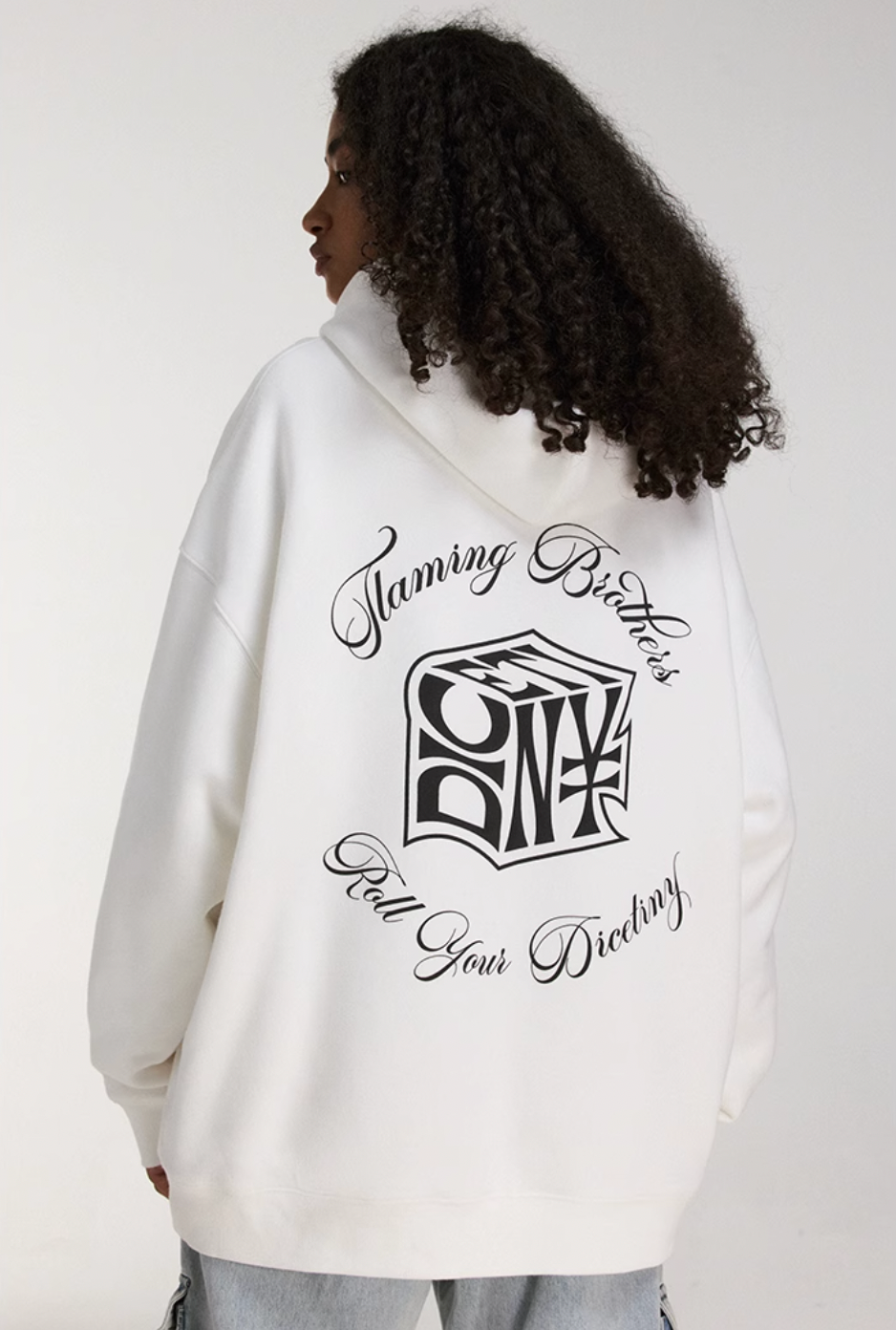 DICETINY Dice Roll Foam Letter Print Hoodie | Face 3 Face