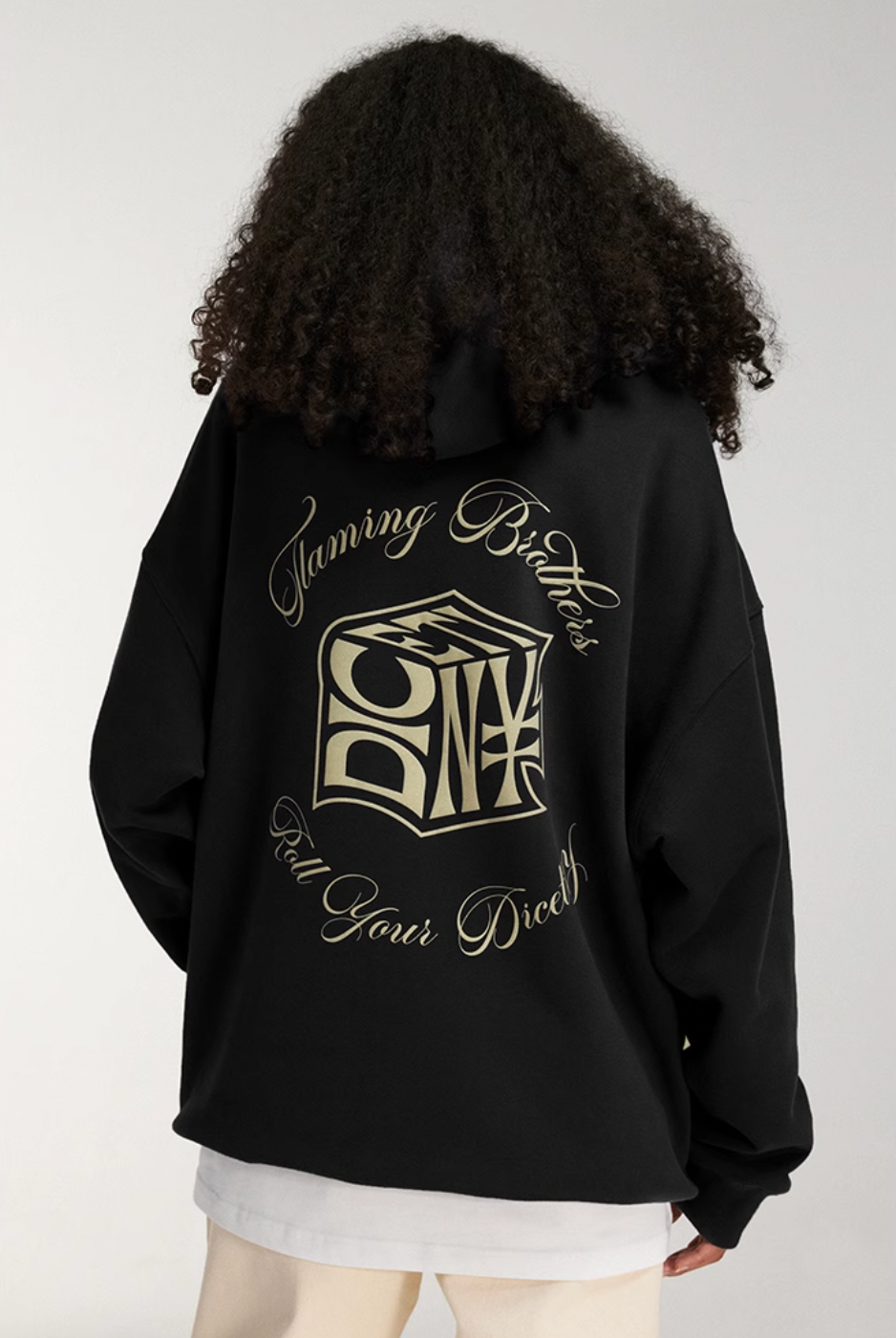 DICETINY Dice Roll Foam Letter Print Hoodie | Face 3 Face