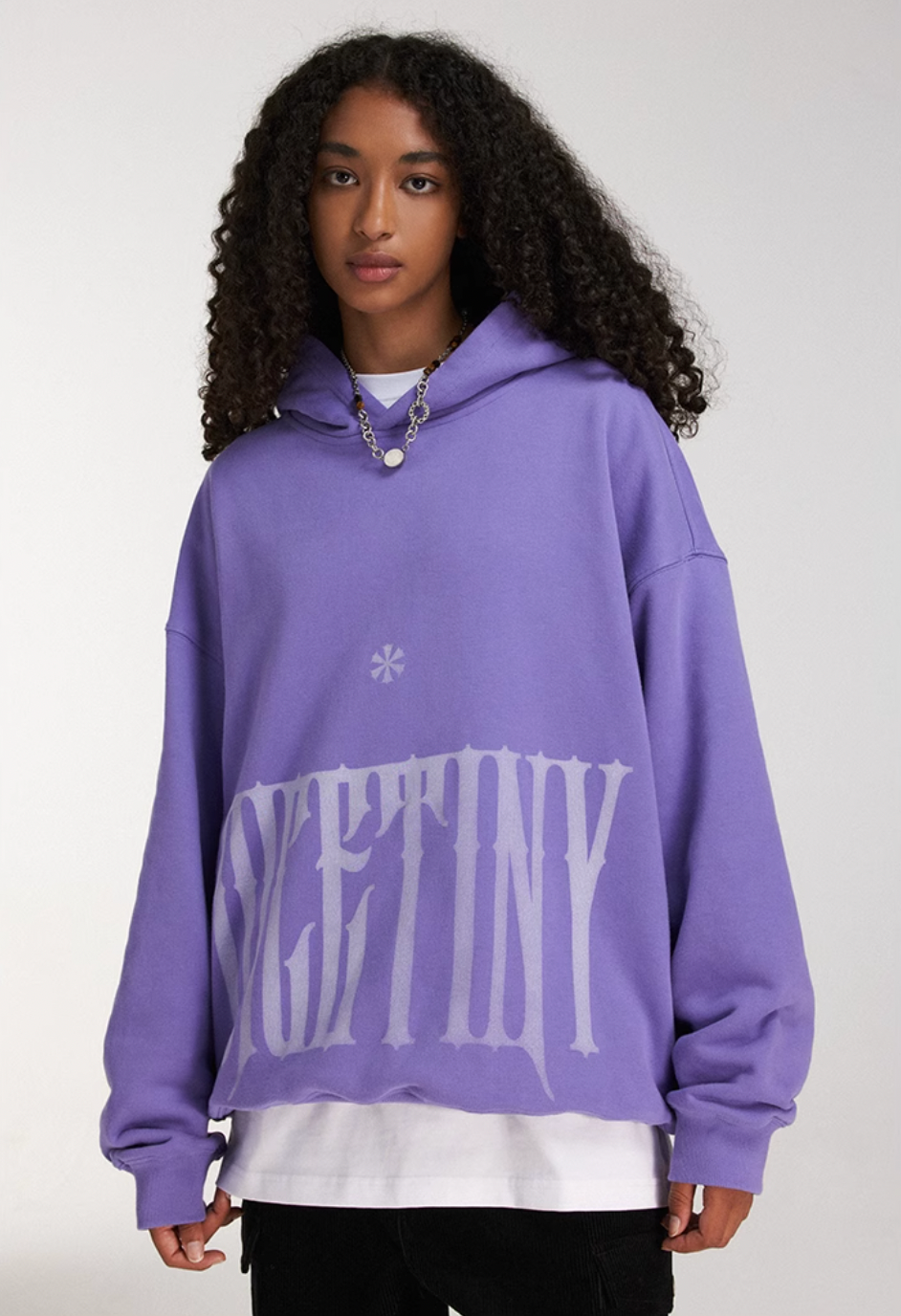 DICETINY Distressed Logo Printed Hoodie | Face 3 Face