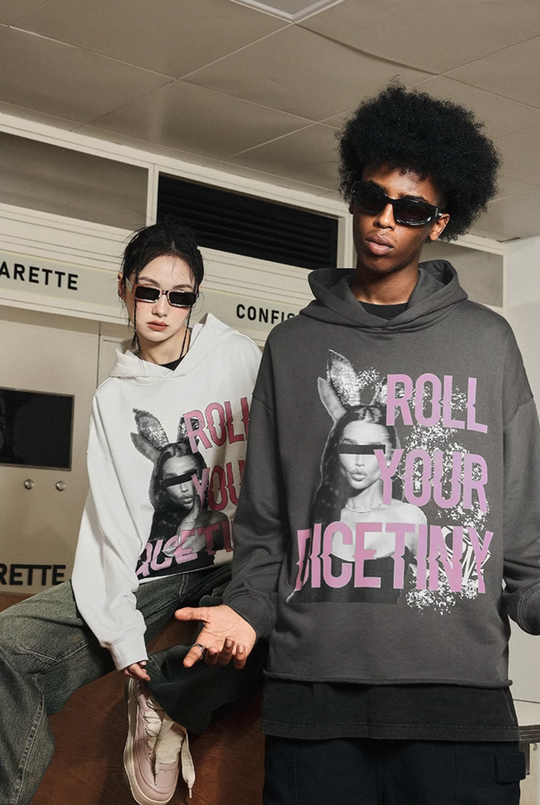DICETINY Bunny Girl Print Hoodie | Face 3 Face