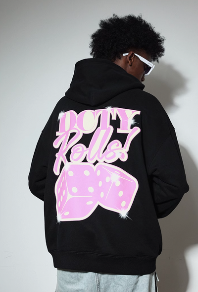 DICETINY Glitter Dice Printed Hoodie | Face 3 Face