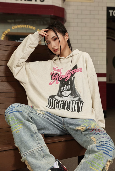 DICETINY Bunny Girl Slot Print Hoodie | Face 3 Face