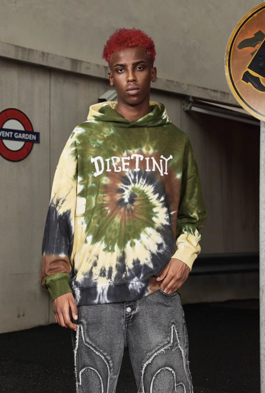 DICETINY Tie Dye Swirl Bone Print Hoodie | Face 3 Face
