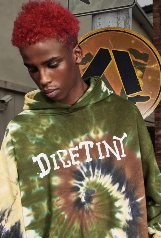 DICETINY Tie Dye Swirl Bone Print Hoodie | Face 3 Face