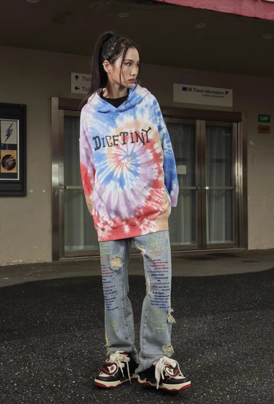 DICETINY Tie Dye Swirl Bone Print Hoodie | Face 3 Face