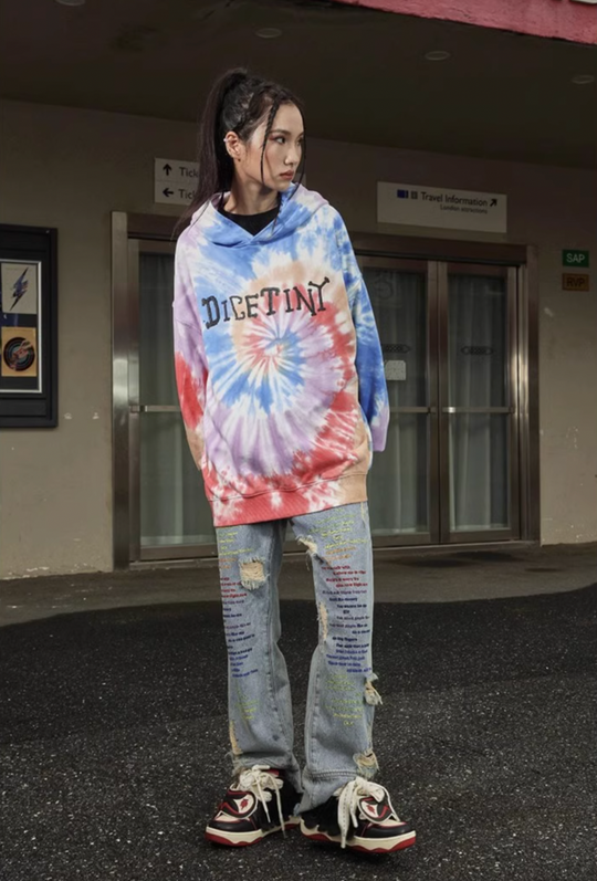 DICETINY Tie Dye Swirl Bone Print Hoodie | Face 3 Face