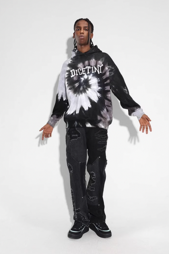 DICETINY Tie Dye Swirl Bone Print Hoodie | Face 3 Face