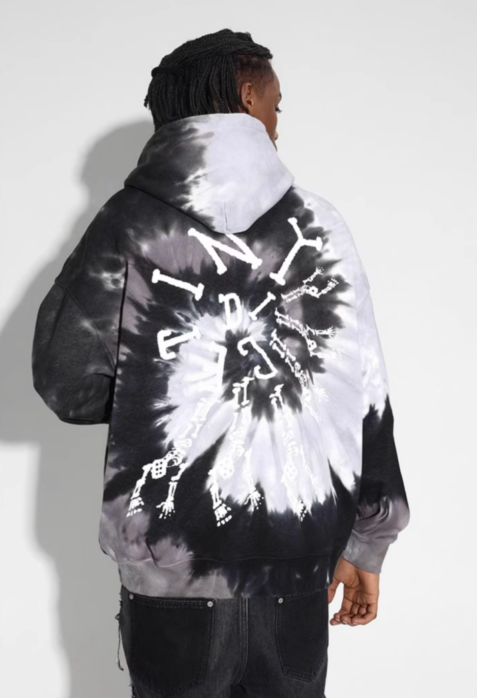 DICETINY Tie Dye Swirl Bone Print Hoodie | Face 3 Face