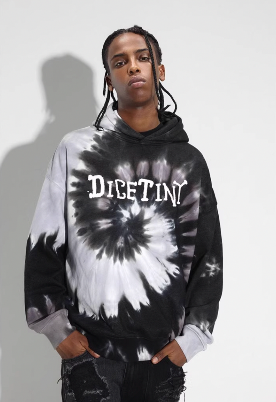 DICETINY Tie Dye Swirl Bone Print Hoodie | Face 3 Face