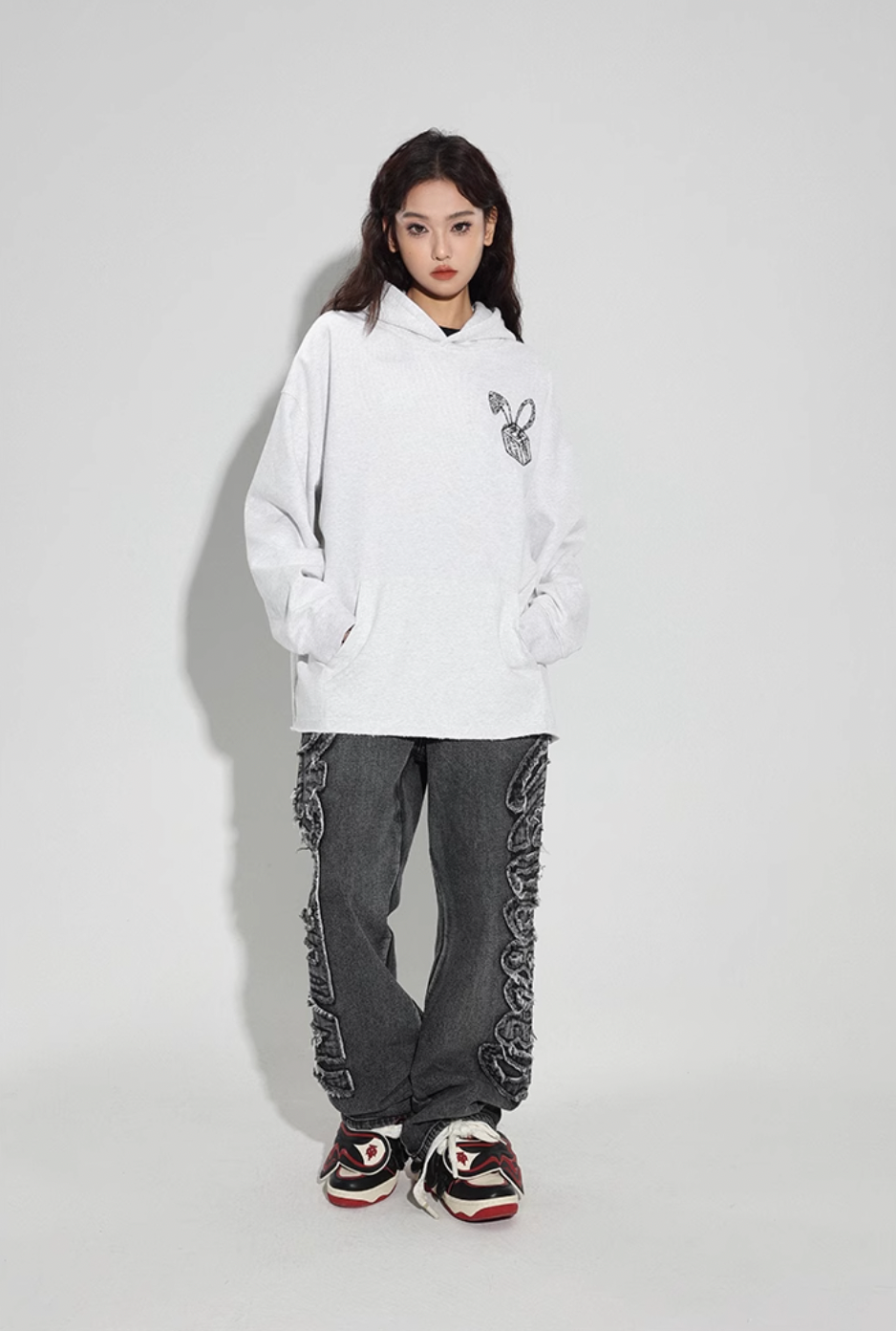 DICETINY Bunny Girl Lace Logo Hoodie | Face 3 Face