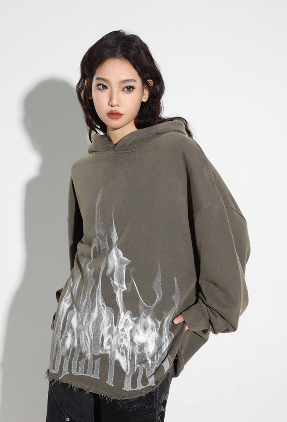 DICETINY Logo Flame Printed Hoodie | Face 3 Face