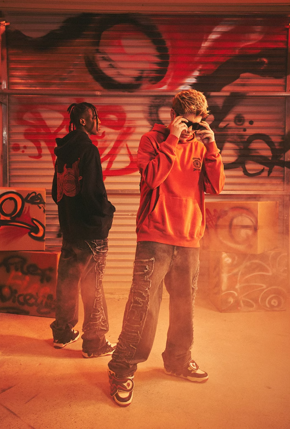 DICETINY x OLD ORDER Flame Dice Patch Hoodie | Face 3 Face