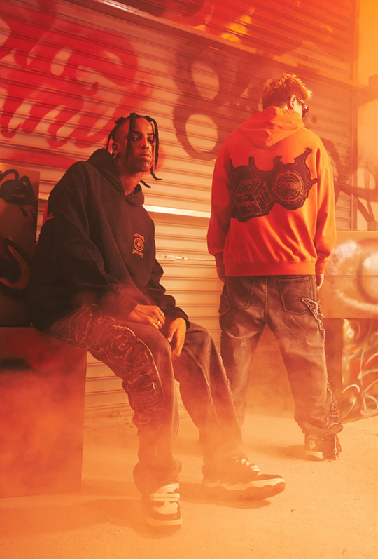 DICETINY x OLD ORDER Flame Dice Patch Hoodie | Face 3 Face